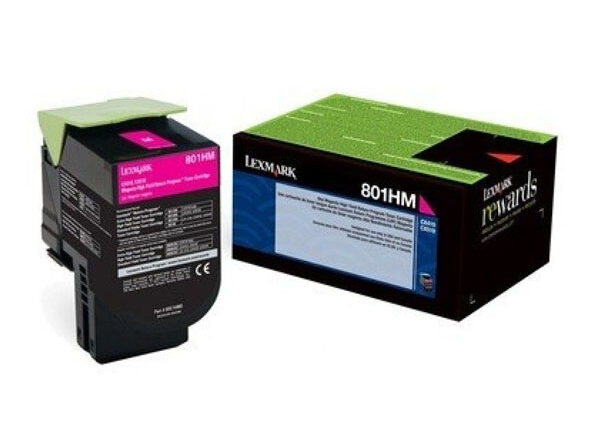 Tóner Lexmark 80C8HM0 (808HM) Magenta 3,000pag