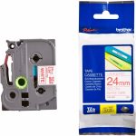 Cinta Brother TZE-252 _ Roja sobre Blanco