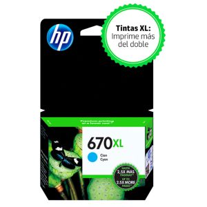 Tinta Hp CZ118AL (670XL) Cyan 750Pag.