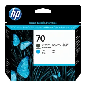 Cabezal HP 70 (C9404A) Matte Black & Cyan 1,200 paginas